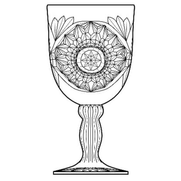 Vintage Hobstar Star Burst Glass Wine Water Goblets Set Of Four 4 - Picture 15 of 15